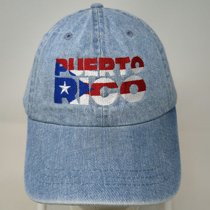 Headgear Puerto Rico Flag Blue Baseball Cap One Size Hat Slideback Denim Strap
