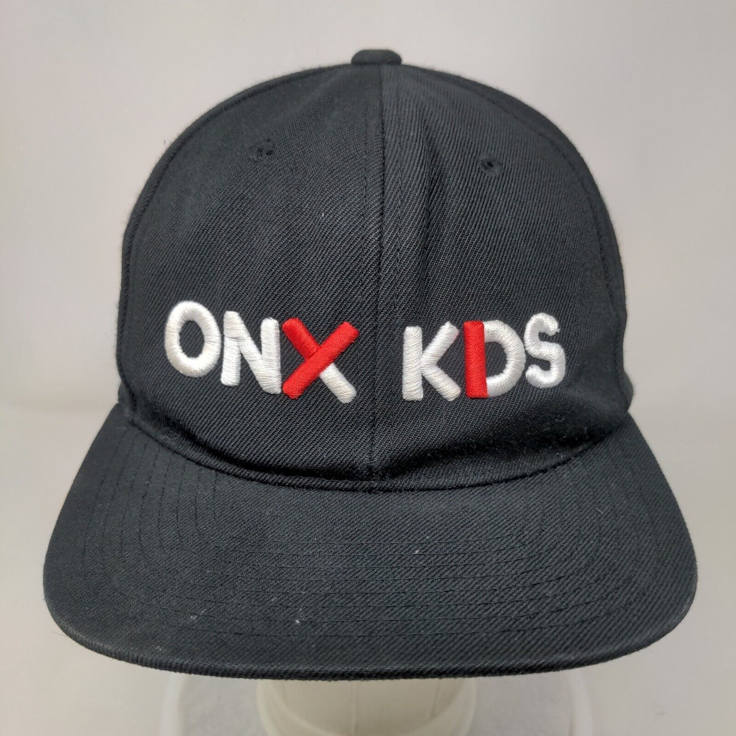 Onyx Kids Snapback Hat Black One Size Embroidered Adjustable Yupoong