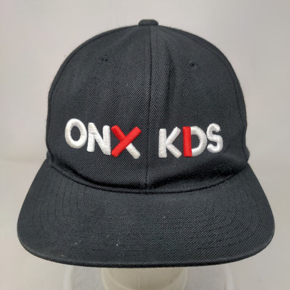 Onyx Kids Snapback Hat Black One Size Embroidered Adjustable Yupoong