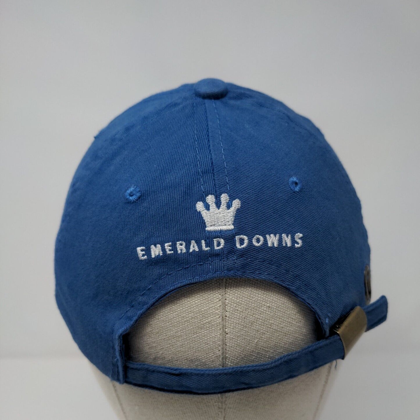 EmD Emerald Downs Slideback Hat Blue One Size Adjustable Embroidered 6 Panel