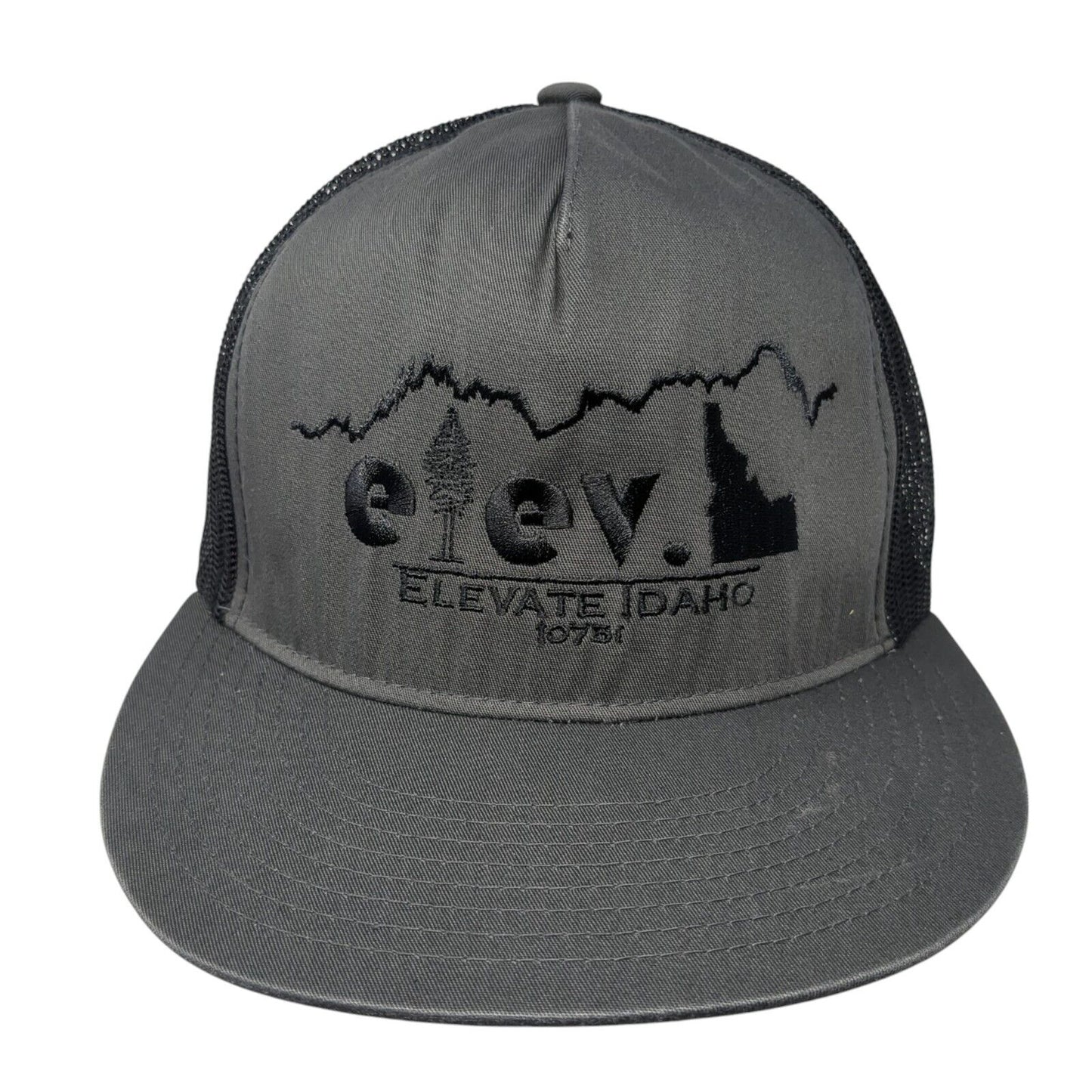 Elevate Idaho Snapback Mesh Back Trucker Hat Gray One Size Yupoong