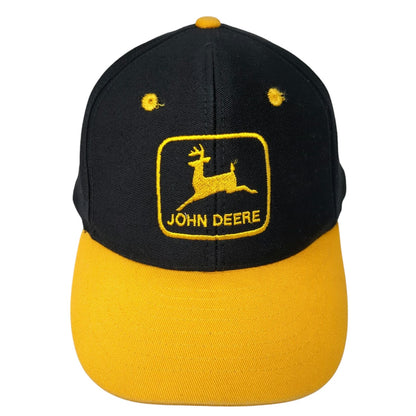Mohr's John Deere Black Yellow OSFM Snapback Cap Cesco Equipment Hat Vintage