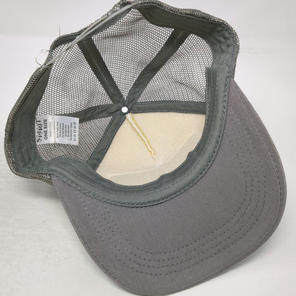 Spirit Trucker Hat Gray One Size Rock Hard Caulking Humor Slogan Mesh Snapback