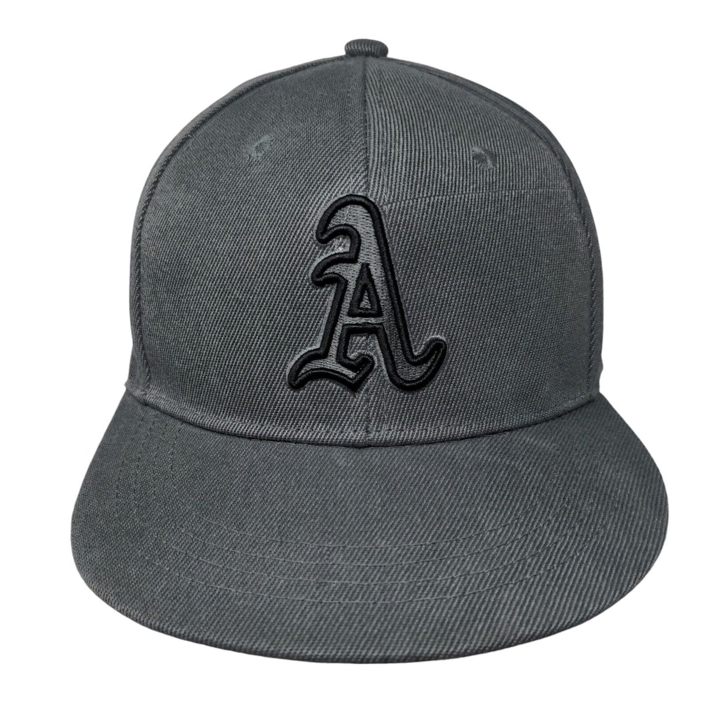 Letter A Snapback Hat Gray One Size Adjustable Embroidered Solid 6 Panel
