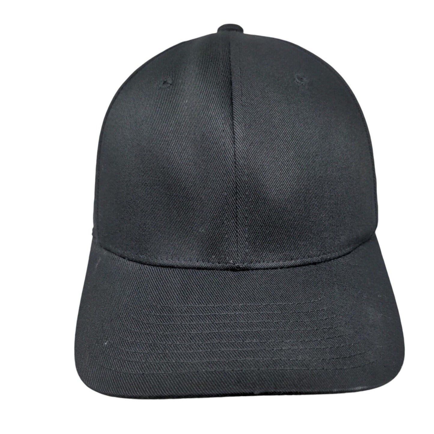 Flexfit Yupoong Fitted Hat Black Large-XL Solid Blank 6 Panel Vent Holes