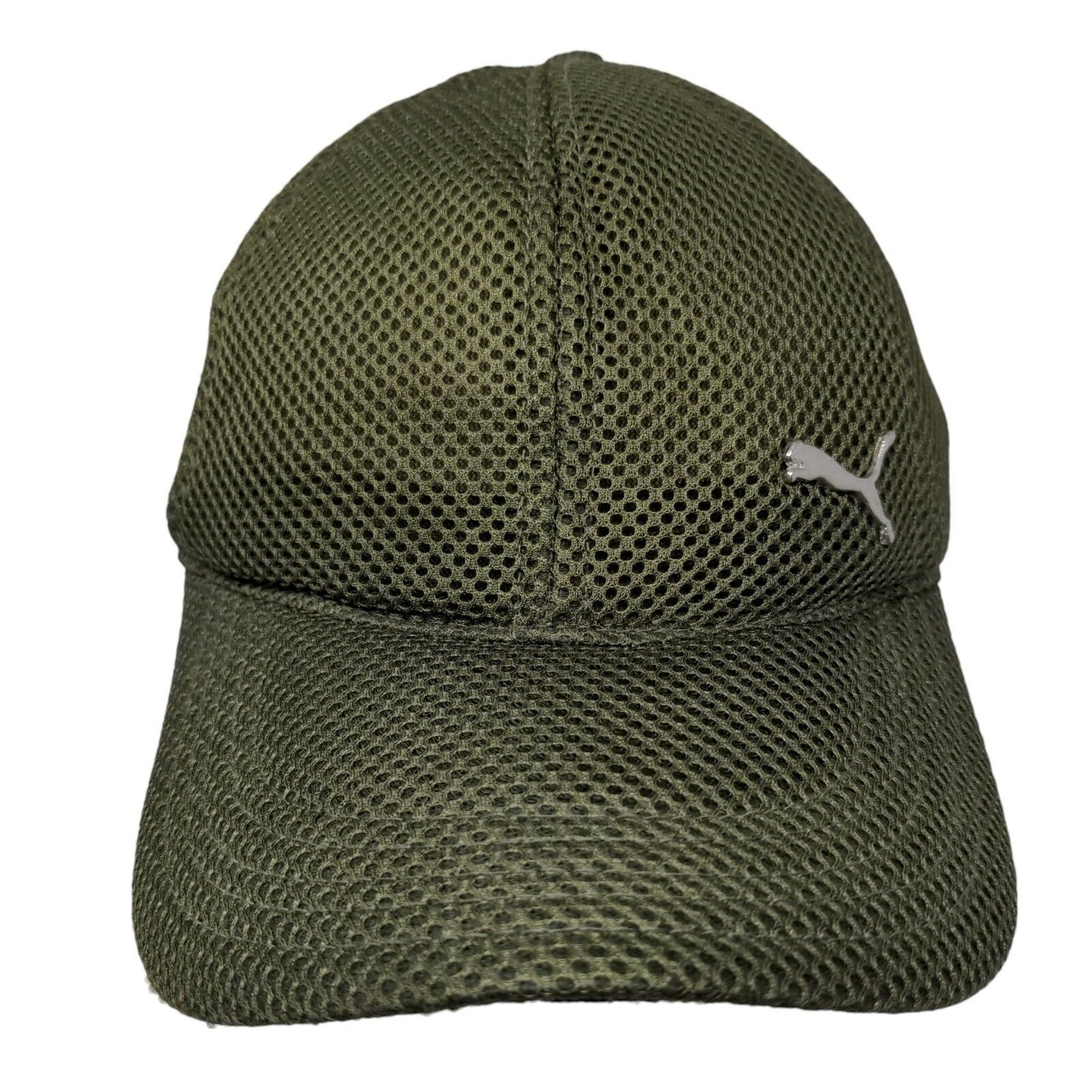 Puma Men's Slideback Hat Green Adjustable 3D Shiny Logo Mesh Cap