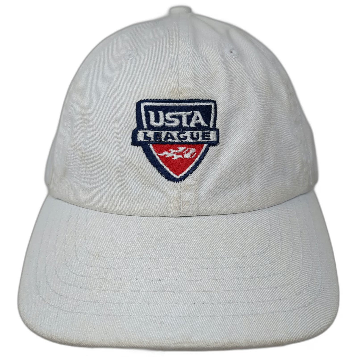 White Baseball Cap One Size USTA League 2010 Team Captain Tennis Sports Logo Hat