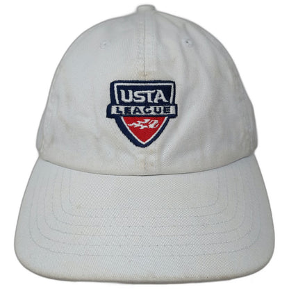 White Baseball Cap One Size USTA League 2010 Team Captain Tennis Sports Logo Hat