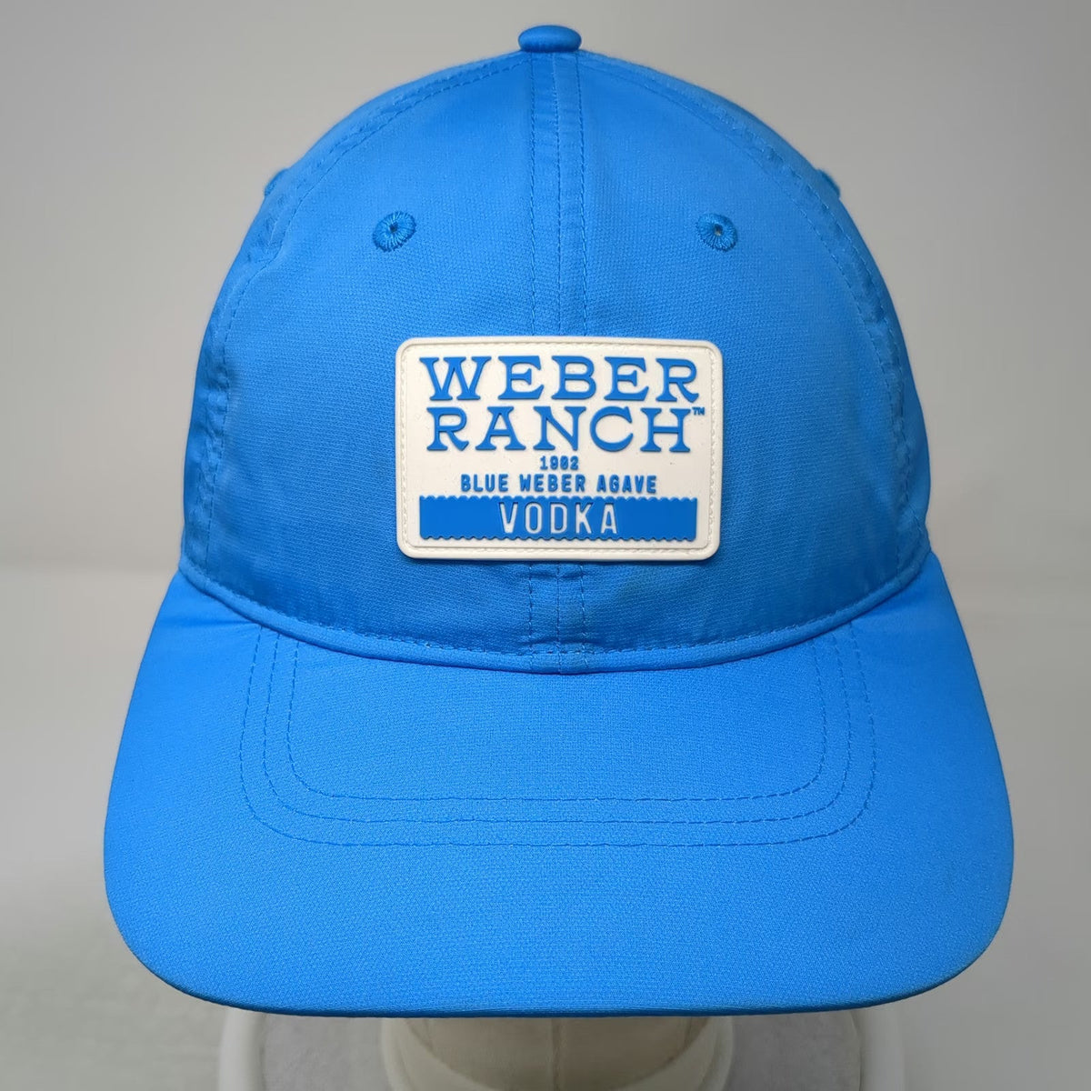 Weber Ranch Vodka Baseball Cap Blue One Size Slideback Rubber Patch Logo Hat