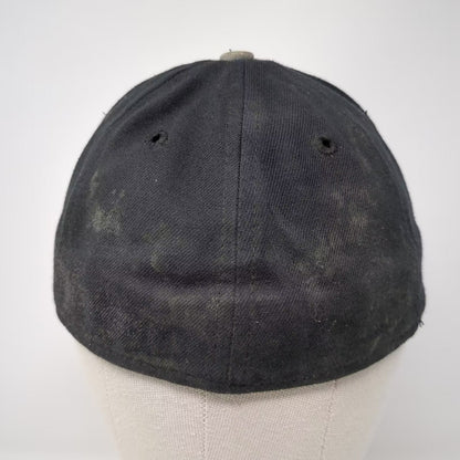 New Era Size 7 Fitted Hat Blue Gray Cap Old English Letter C USA Vintage