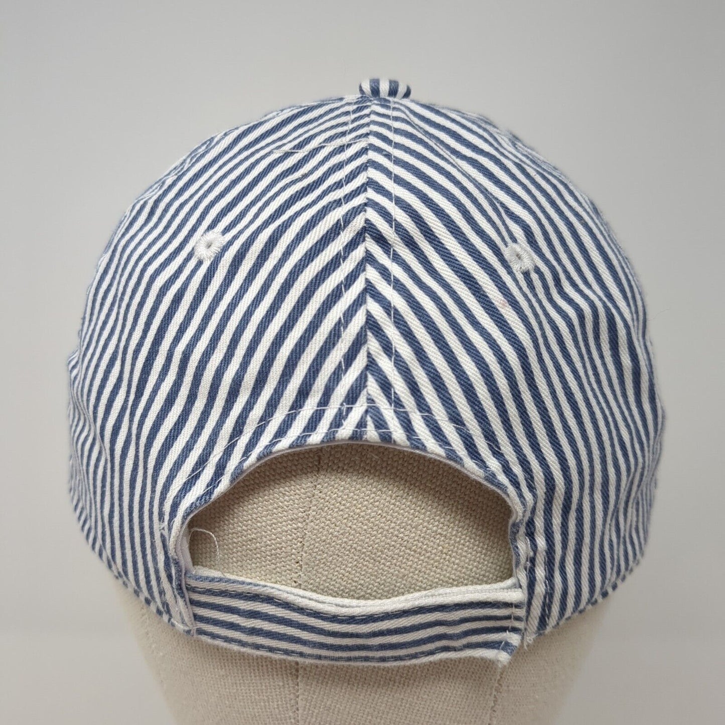 KMM Strapback Hat Multicolor One Size Adjustable Striped Embroidered 6 Panel