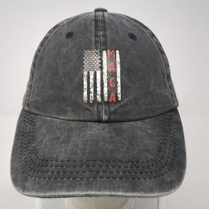 MAGA American Flag Slideback Hat Gray One Size Adjustable Ponytail