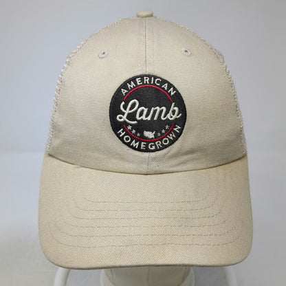 Baseball Cap Beige One Size American Lamb Homegrown USA Map Mesh Back Hat
