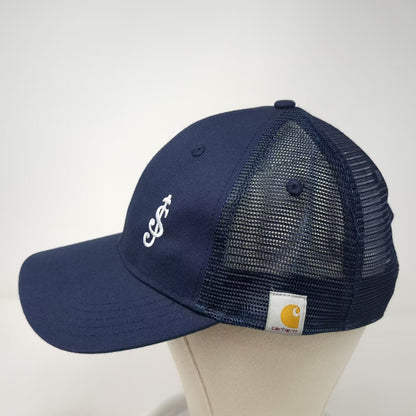 Carhartt Blue OS Trucker Hat Embroidered Logo Snapback Mesh Back Adjustable