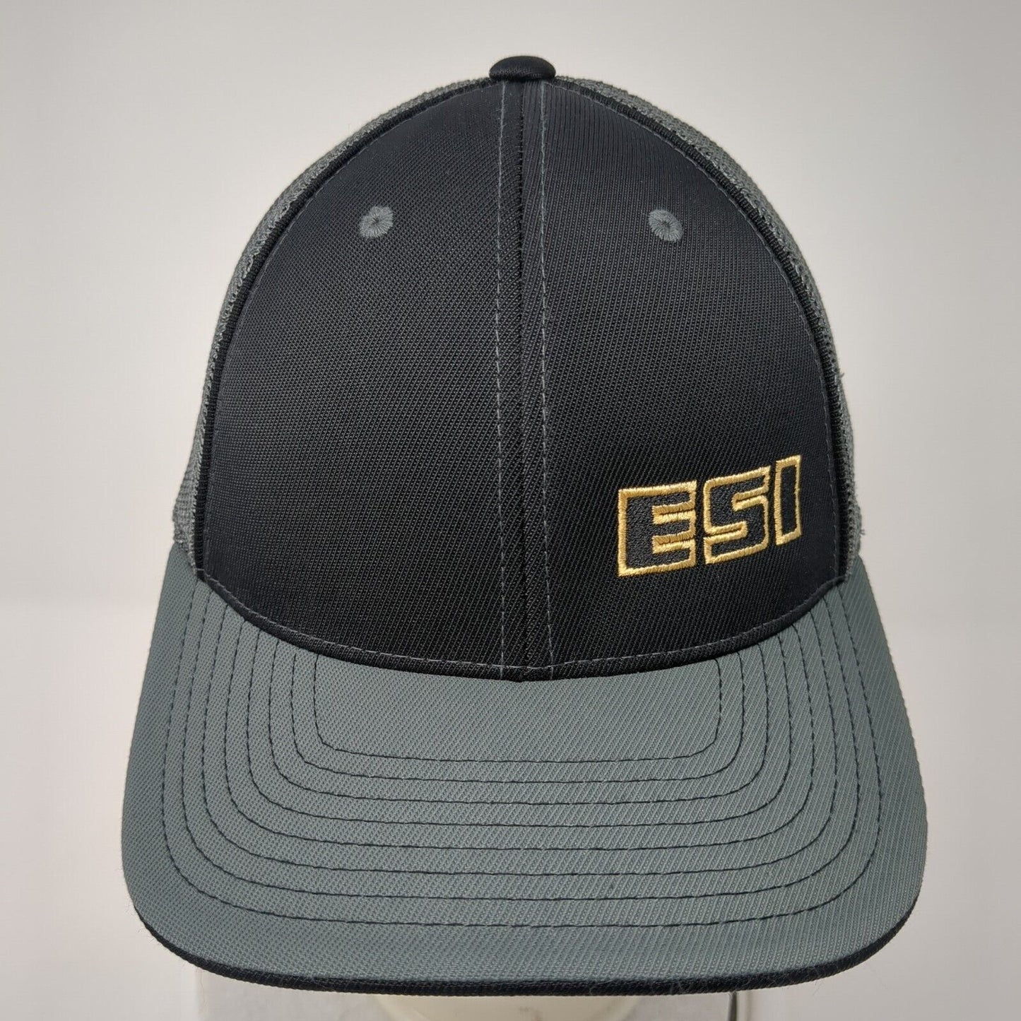 ESI Fitted Mesh Back Trucker Hat Gray 6 7/8-7 3/8 Pacific Headwear
