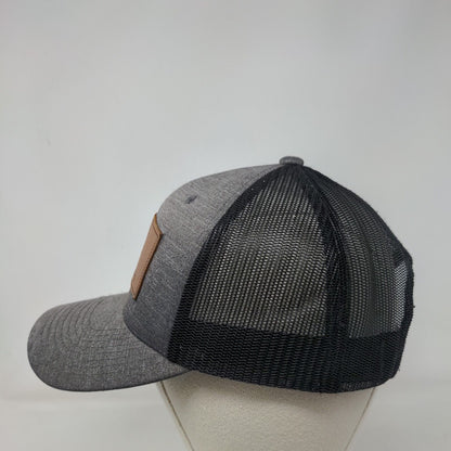 Sasquatch Contracting Snapback Trucker Hat Gray One Size Leather Patch