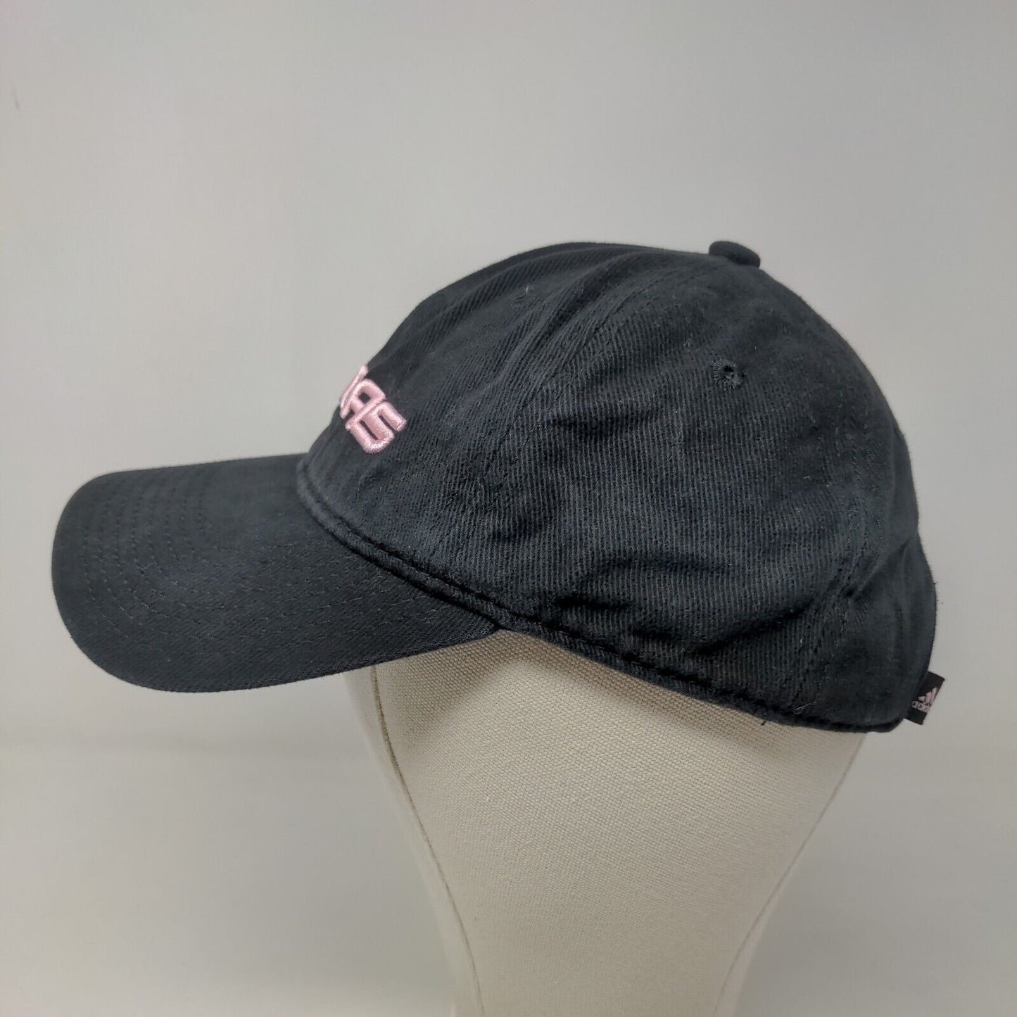 Adidas Girl's Slideback Hat Black Adjustable Embroidered Logo 100% Cotton