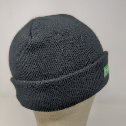 CBDistillery Men's Knit Beanie Hat Black Patch Logo 100% Acrylic
