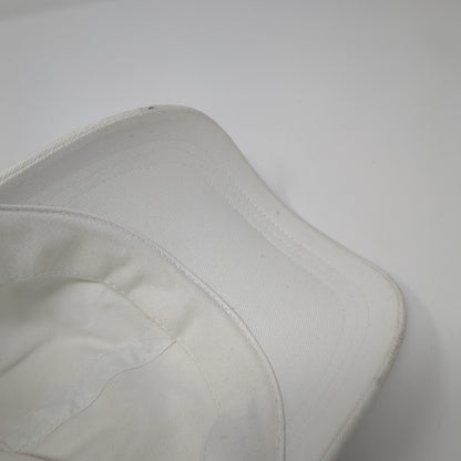 Unbranded Strapback Hat White One Size Adjustable 6 Panel Vented Holes Blank