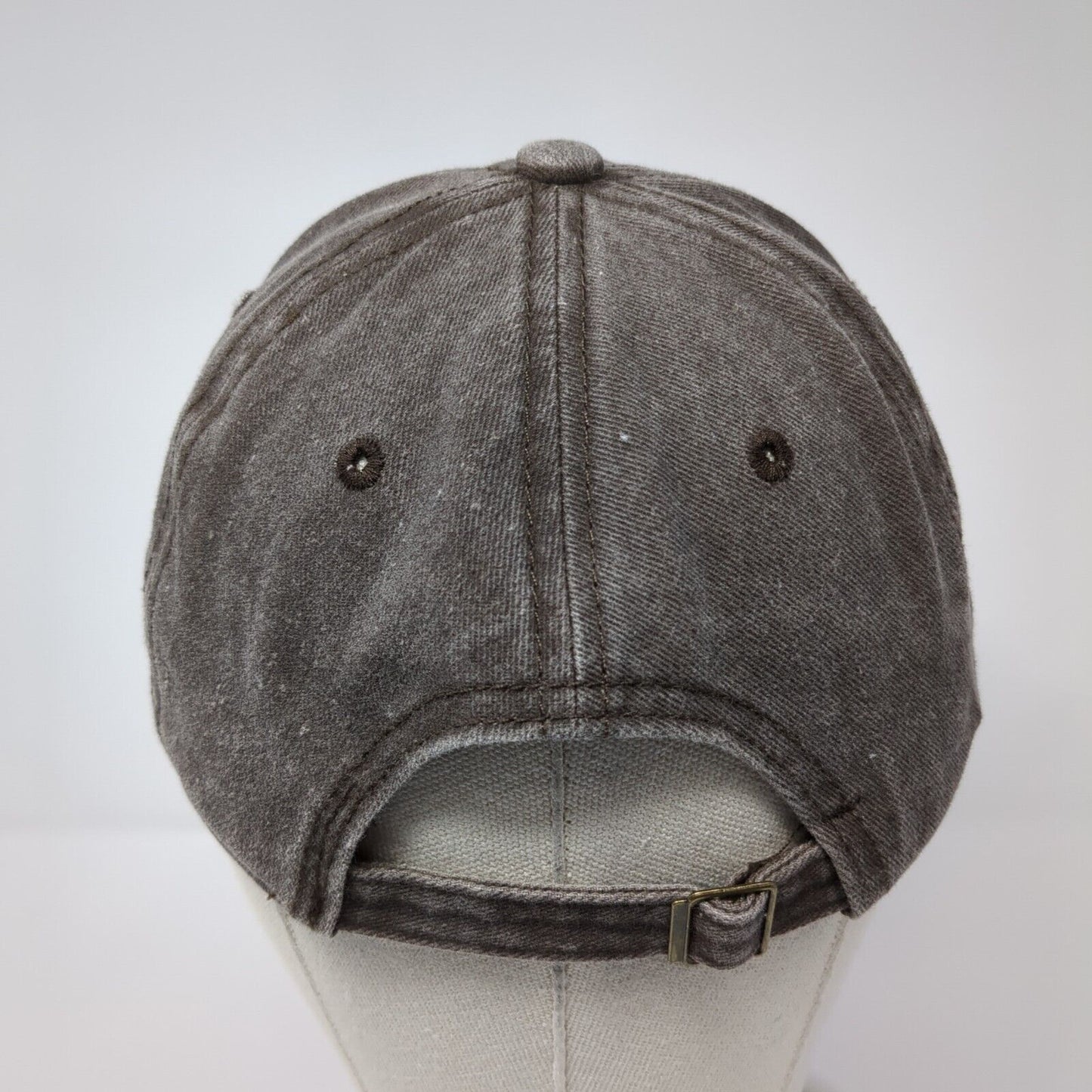 Smiley Face Slideback Hat Brown One Size Adjustable Solid 6 Panel