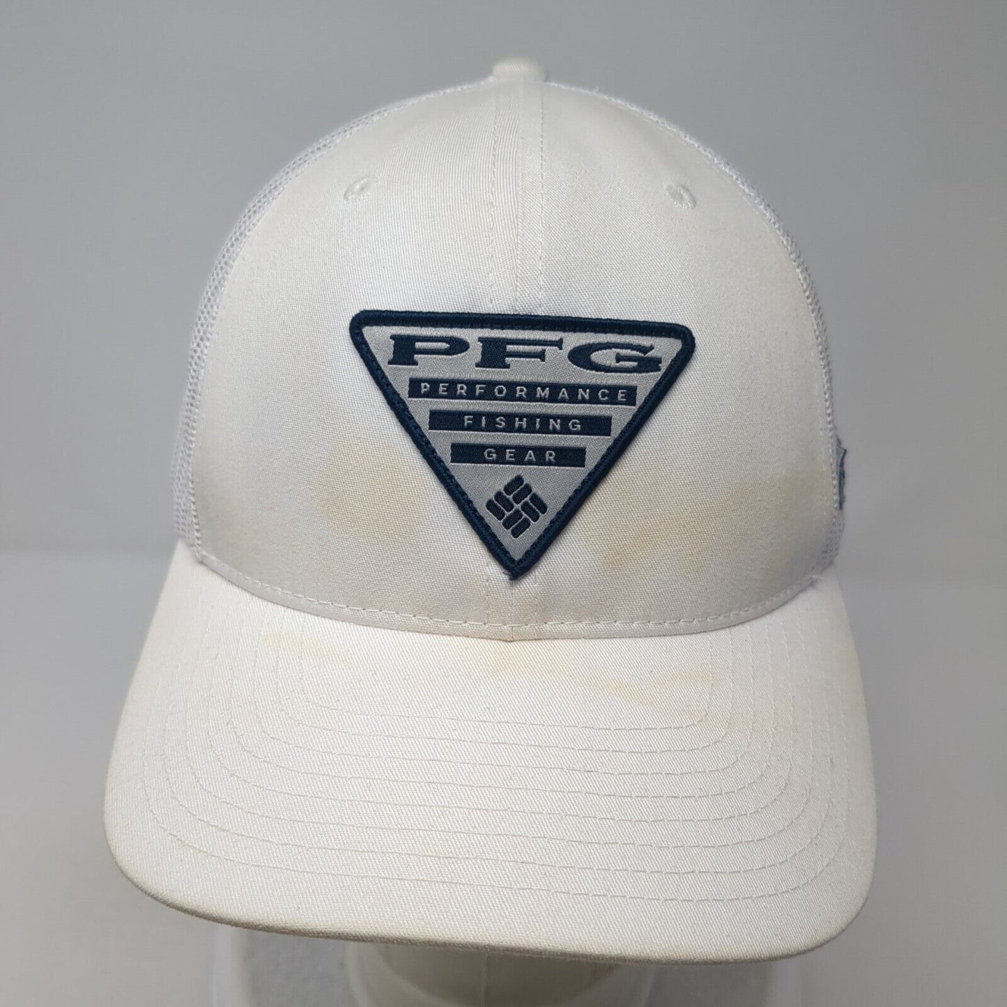 Columbia PFG Patch Snapback Trucker Hat White One Size Mesh Back Solid