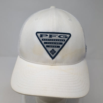 Columbia PFG Patch Snapback Trucker Hat White One Size Mesh Back Solid