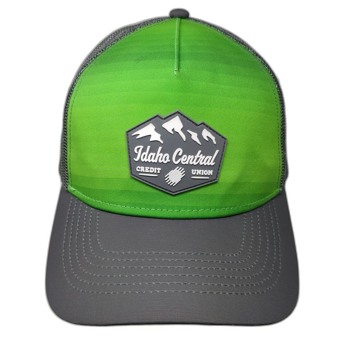 Idaho Central Credit Union Trucker Hat Green Gray One Size Mesh Snapback Patch