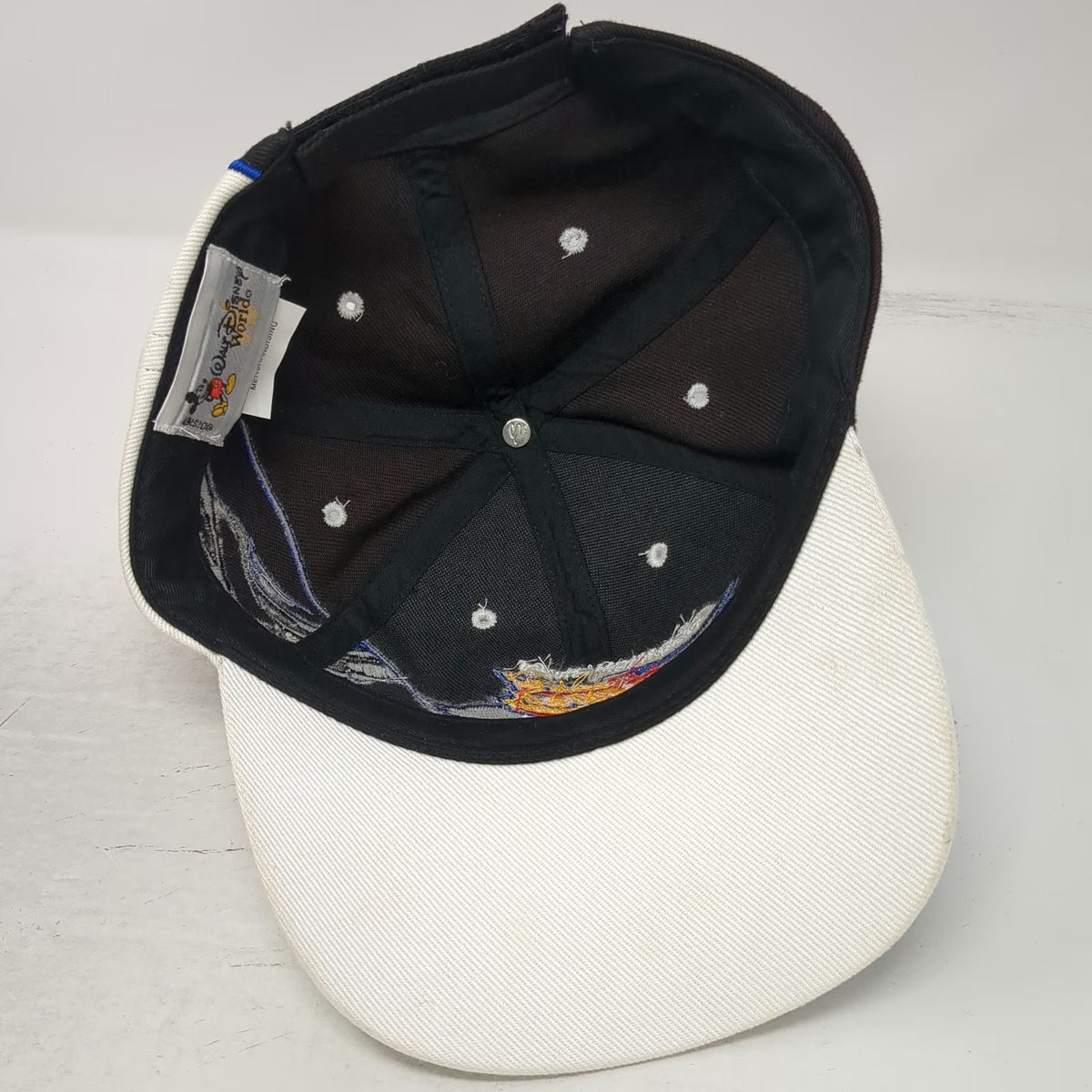 Disney Baseball Cap Black White One Size Aerosmith Rock n Roller Coaster MGM Hat