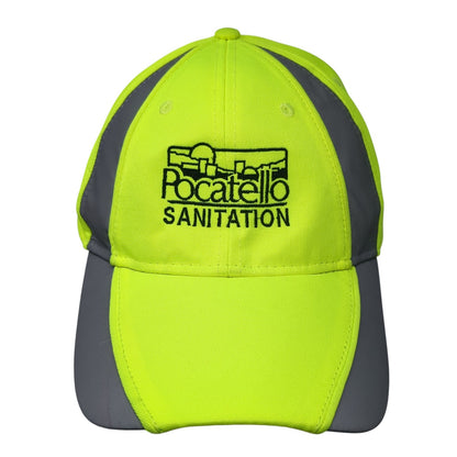 Pocatello Sanitation Strapback Hat Green One Size Adjustable Embroidered
