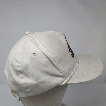 Snoopy Top Pop Slideback Rope Hat White One Size Solid Leather Strap