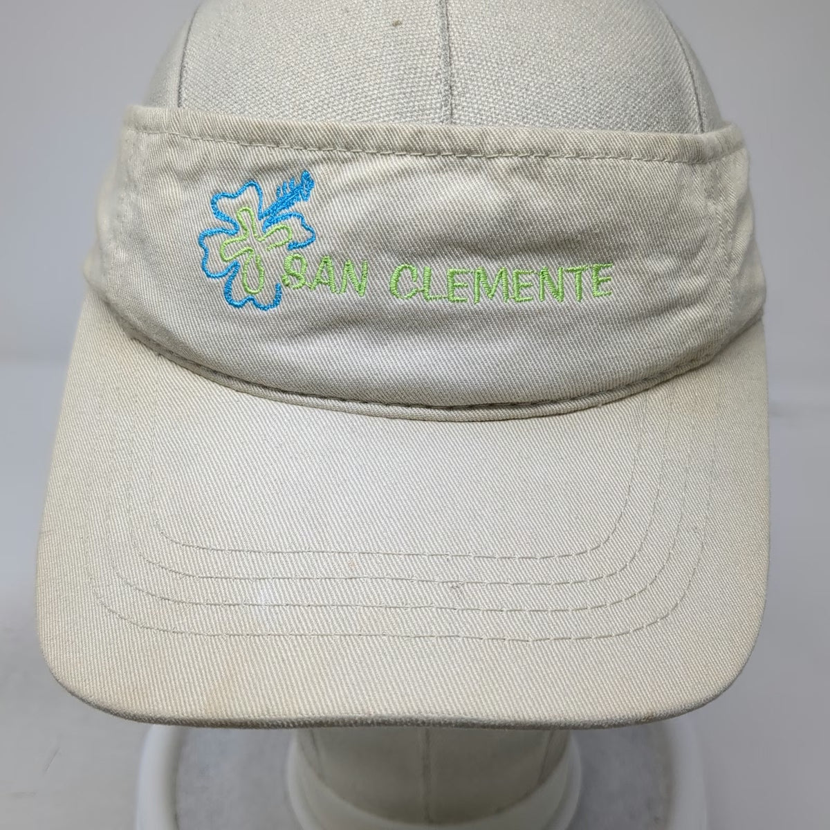 Dorfman Pacific Co Visor Beige OSFM San Clemente Hibiscus Cotton Strapback Hat
