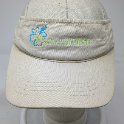 Dorfman Pacific Co Visor Beige OSFM San Clemente Hibiscus Cotton Strapback Hat