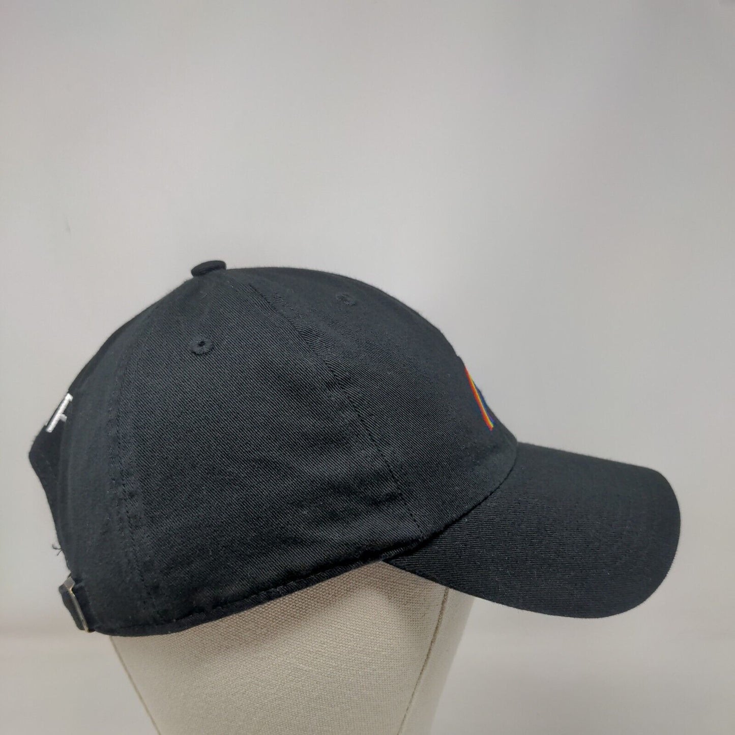 Rainbow Camp Slideback Hat Black OSFA Embroidered 6 Panel '47 Brand