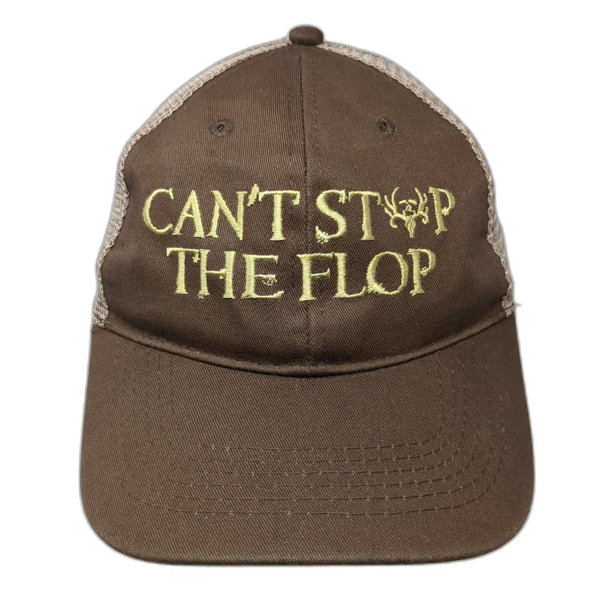 Bushnell Trucker Hat Brown One Size Can't Stop The Flop Hunting Mesh Snapback