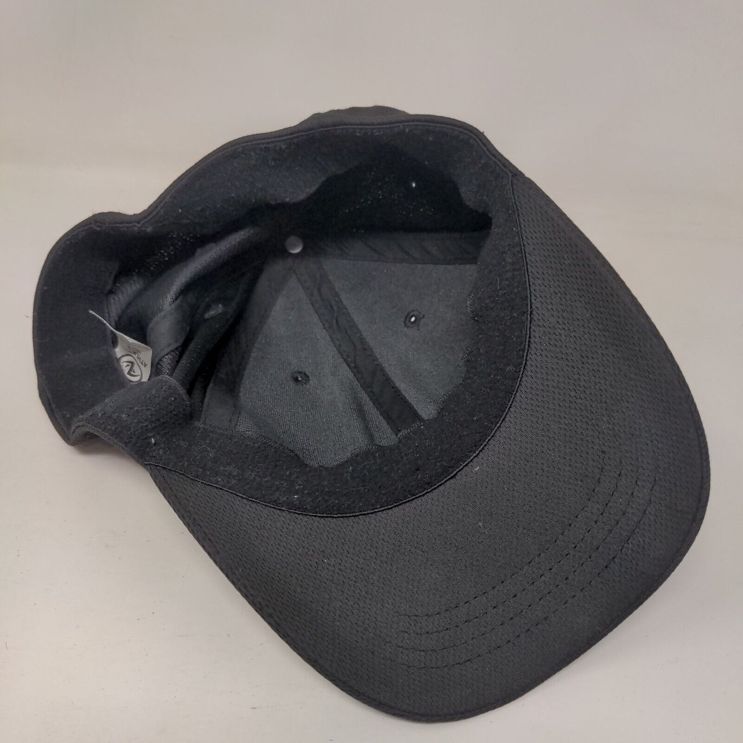 Athletic Works Fitted Hat Solid Black S/M 6 Panel Vent Holes Blank