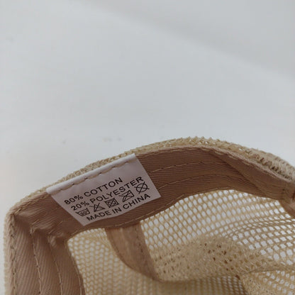 S**t Show Supervisor Snapback Trucker Hat Tan One Size Mesh Back Distressed