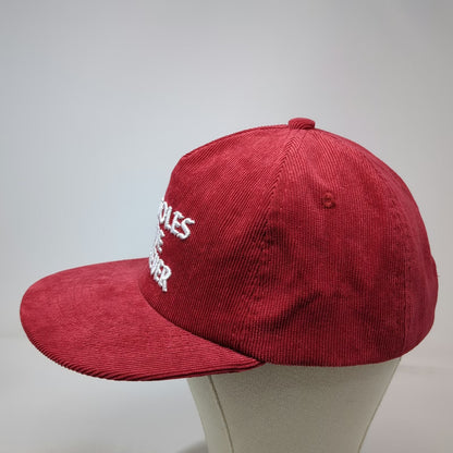 A**holes Live Forever Hat Trucker Red One Size Corduroy Snapback Flat Brim