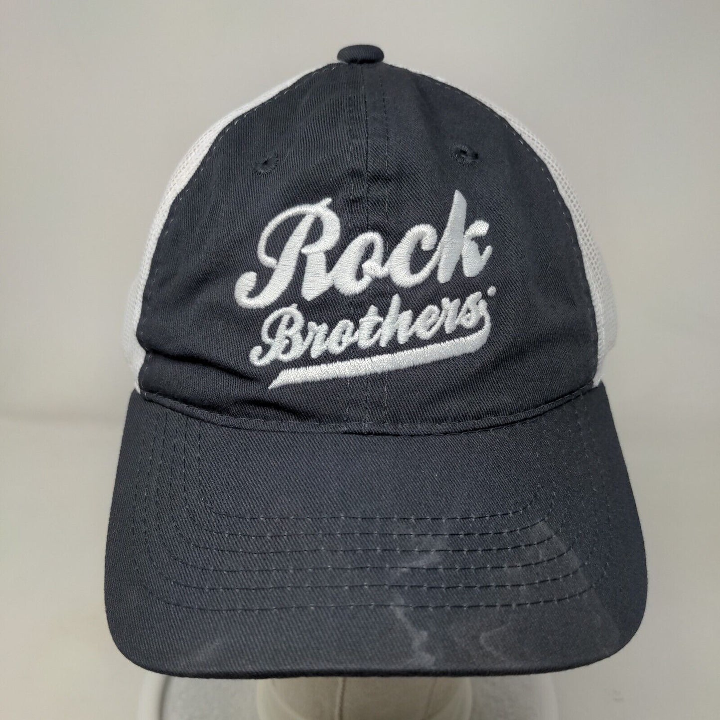 Rock Brothers Strapback Mesh Back Trucker Hat Blue OSFM Outdoor Cap