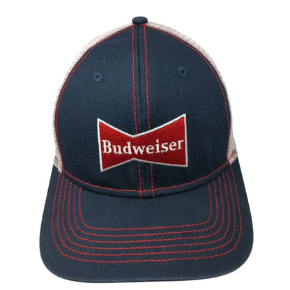 Budweiser Snapback Trucker Hat Blue One Size Adjustable Mesh Back Cotton