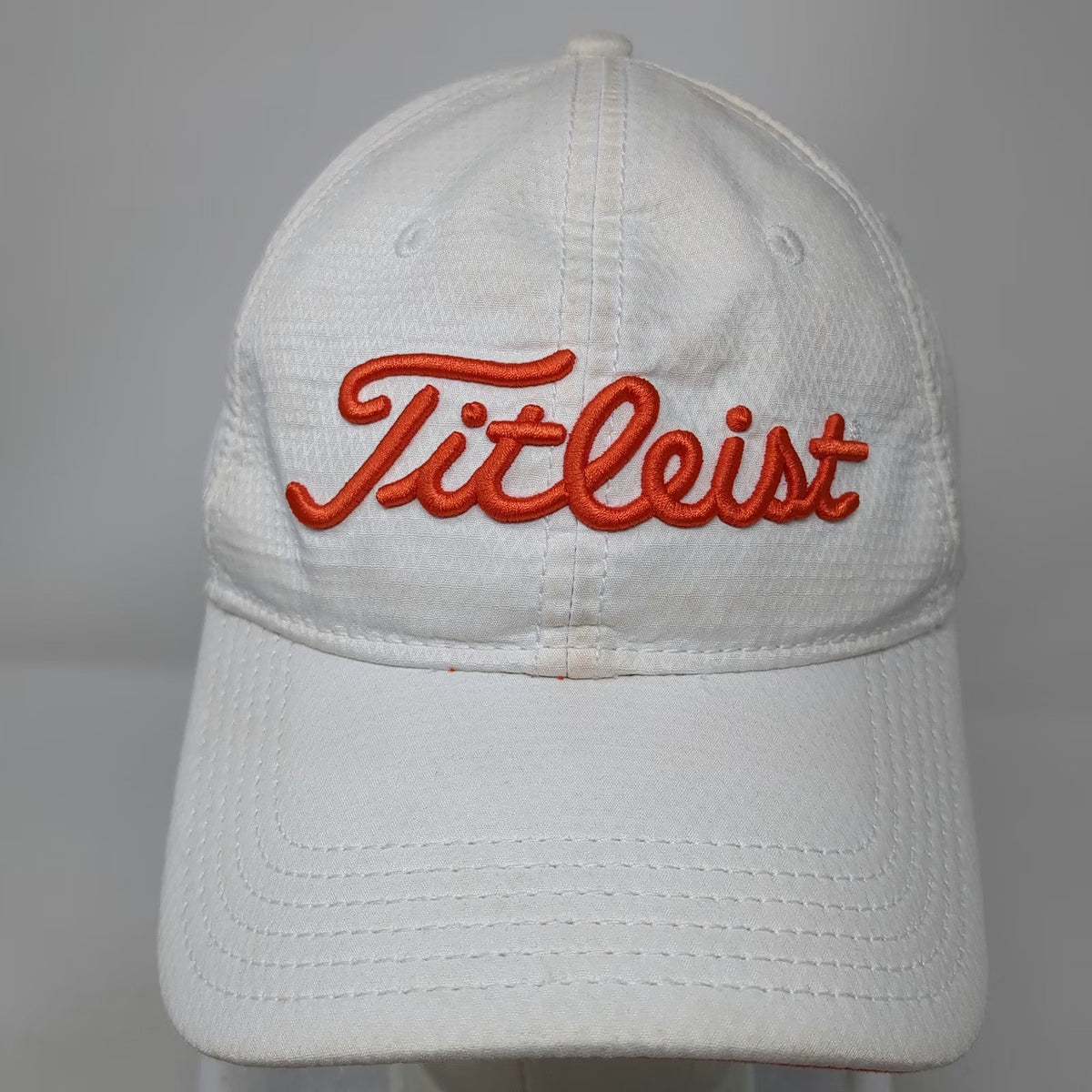 Titleist Baseball Cap White Orange One Size Adjustable Performance Golf Hat