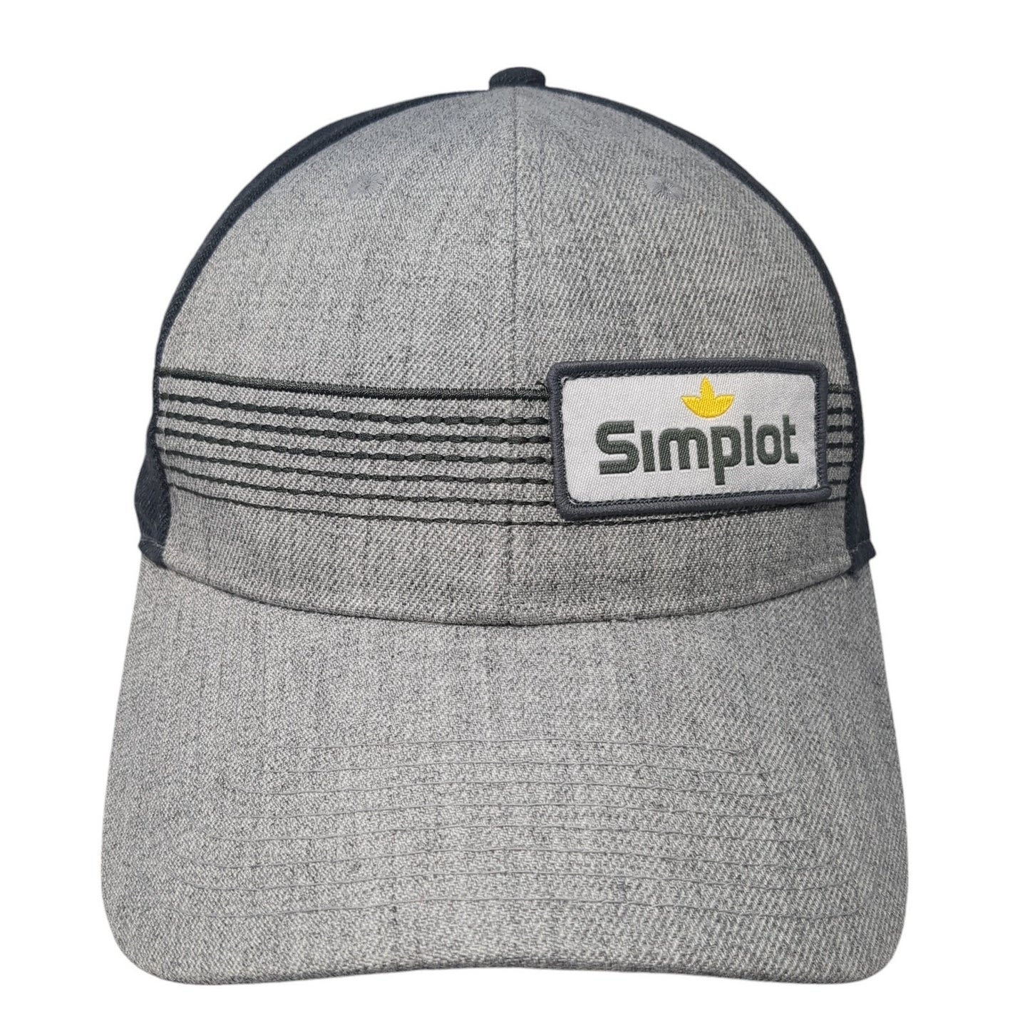 Simplot Strapback Baseball Cap Gray One Size Adjustable Embroidered 6 Panel