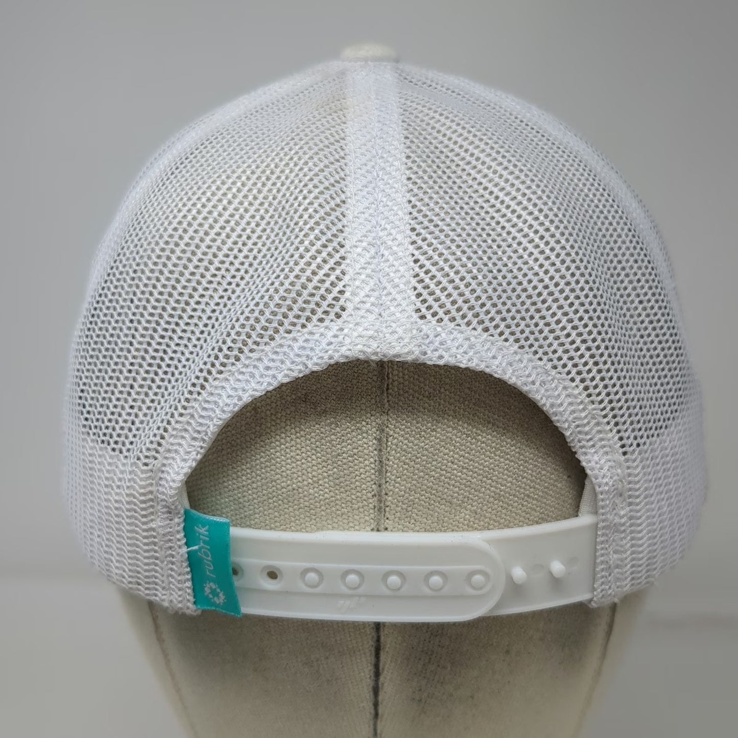 Yupoong Trucker Hat White One Size Rubrik Mountain Landscape Patch Snapback Mesh