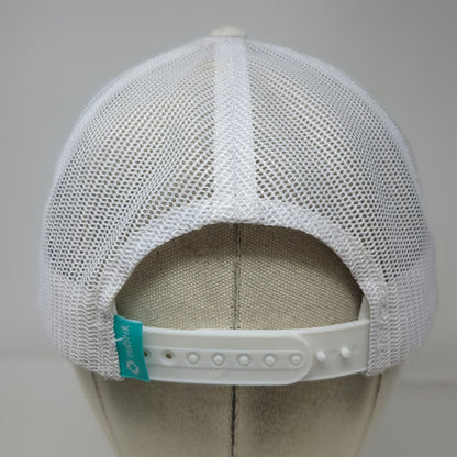 Yupoong Trucker Hat White One Size Rubrik Mountain Landscape Patch Snapback Mesh