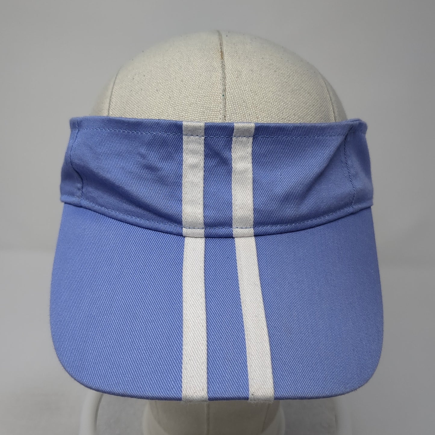 Unbranded Strapback Visor Hat Blue One Size Adjustable Striped Outdoor