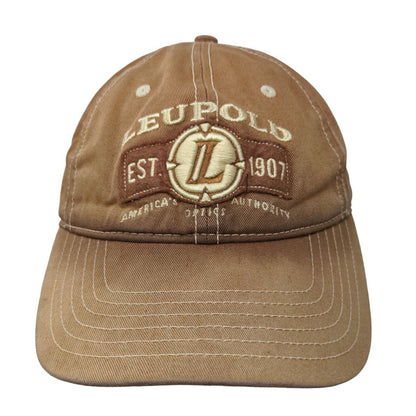 Leupold Est. 1907 Strapback Hat Brown Tan OSFA Embroidered Adjustable Strap