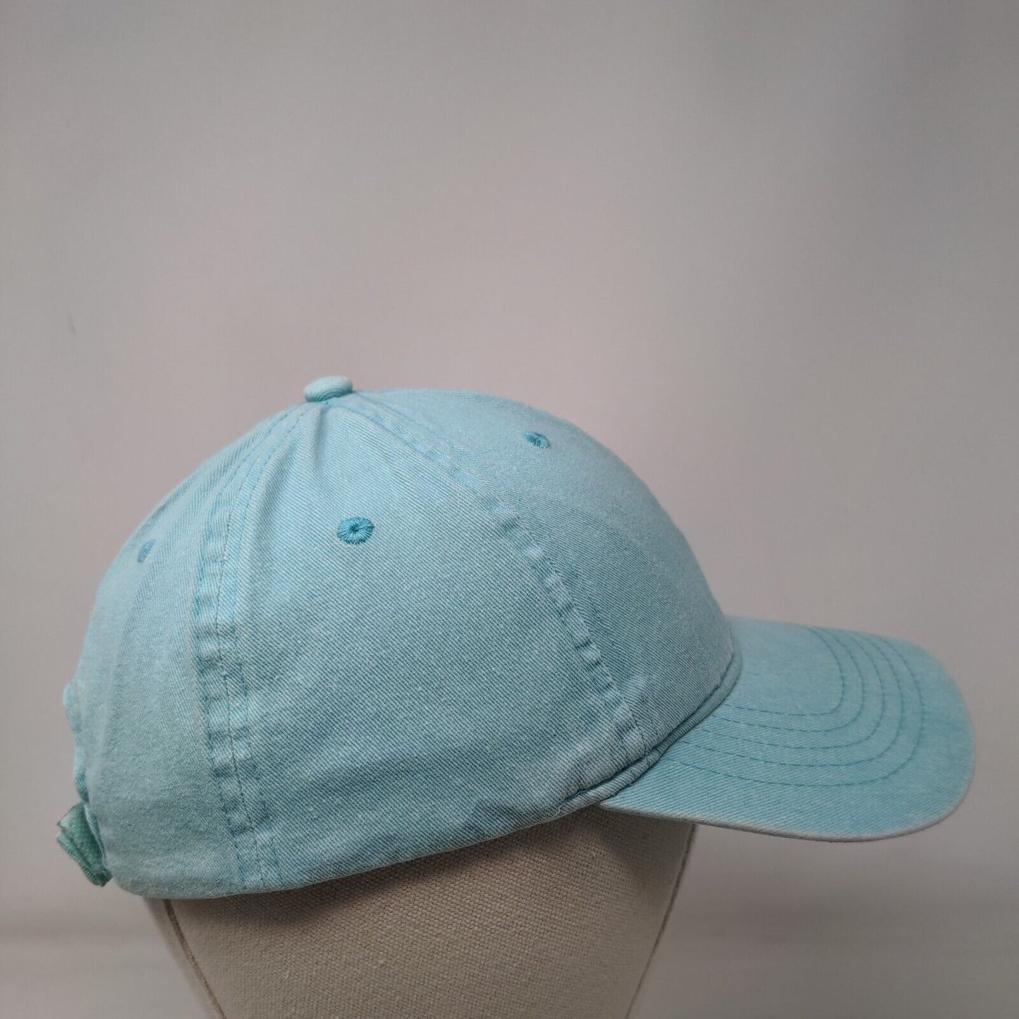 Unbranded Strapback Hat Blue OSFM Adjustable Embroidered Vented Holes 6 Panel