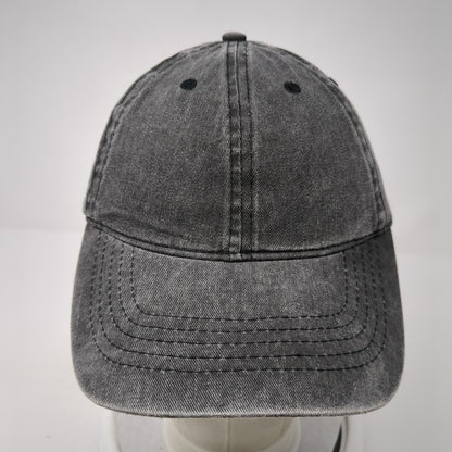 Unbranded Strapback Hat Gray One Size Solid 6 Panel Vent Holes Blank