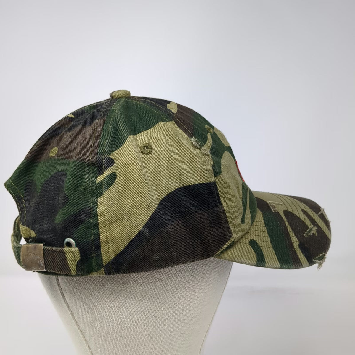 House of Commons Baseball Cap Green Camo One Size Distressed Savage Cotton Hat