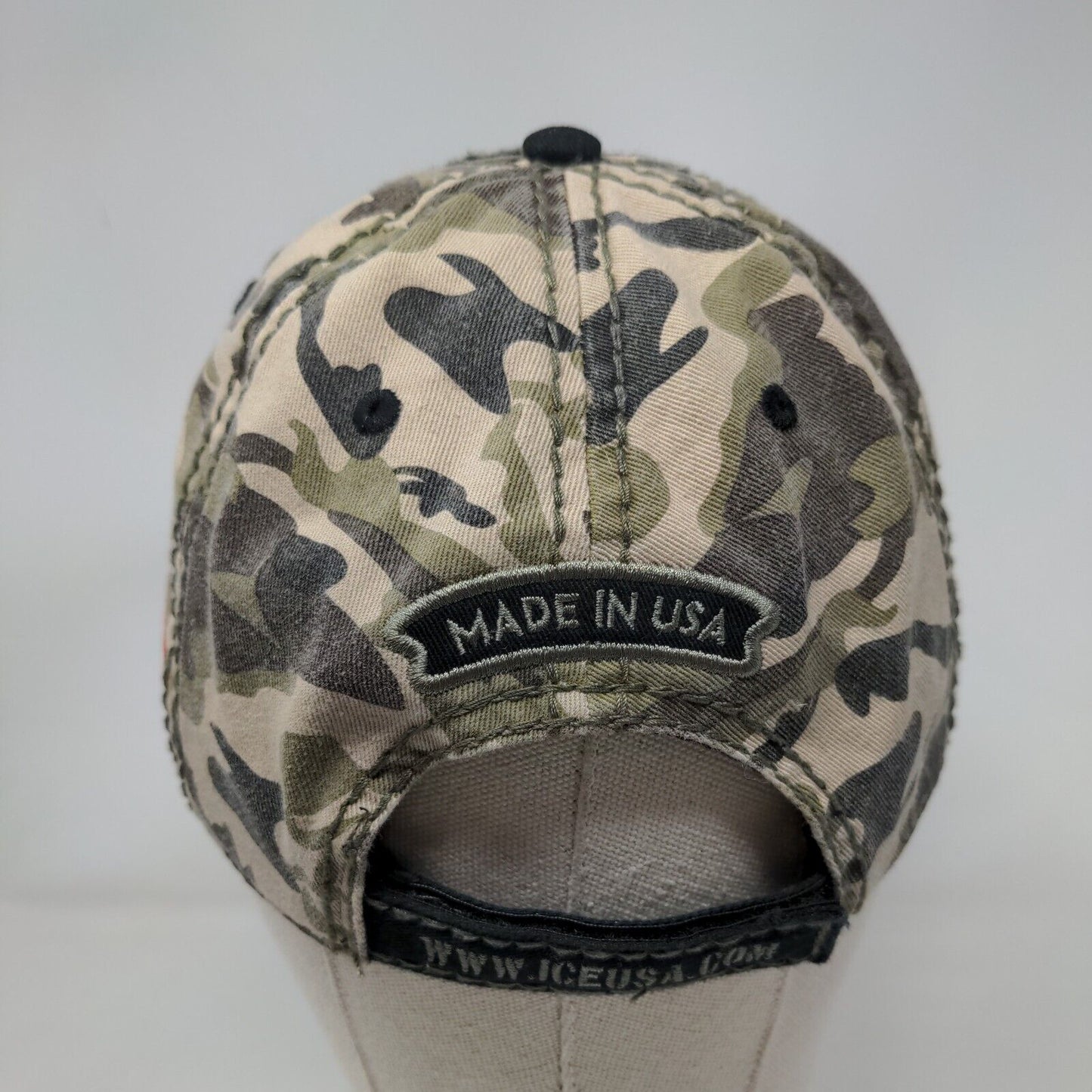 ICE International Construction Equipment Strapback Hat Camouflage OSFA 6 Panel