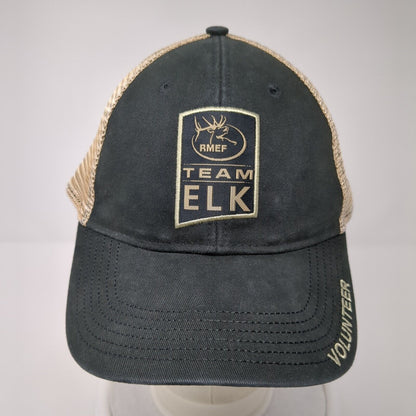 RMEF Team Elk Volunteer Slideback Trucker Hat Black One Size Mesh Back